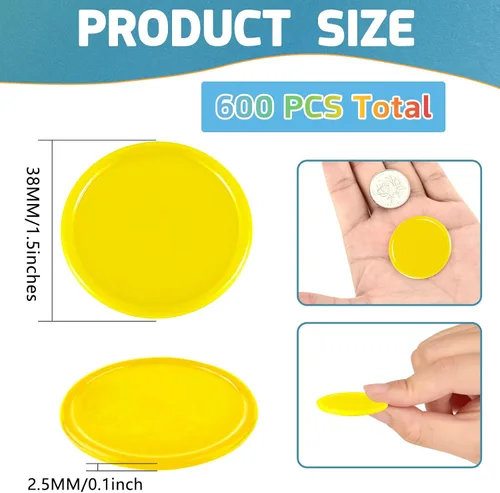 Miniatura 2 de Coopay Fichas de póquer de plástico de 1 1/2 pulgadas, contadores de aprendizaje, discos de conteo de fichas de bingo, marcadores para práctica