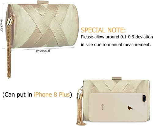 Miniatura 5 de Elegante bolso de noche con borlas para mujer, bolso de mano para novia, boda, graduación, noche, fiesta
