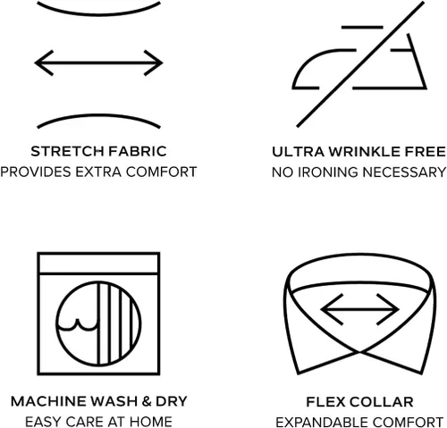 Miniatura 5 de Van Heusen Camisa de vestir para hombre, ajuste regular, sin arrugas, cuello flexible, elástica, sólida, Sólido