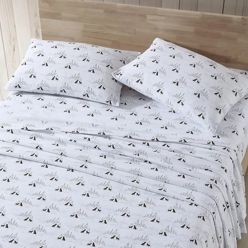 Miniatura 31 de Eddie Bauer - Sábanas de franela tamaño Queen, algodón resistente a las bolitas y arrugas, juego de sábanas con fundas de almohada y sábana ajustada