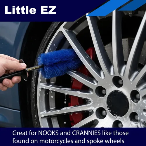 Miniatura 4 de EZ Detail Brush Little - Limpiador de llantas para automóviles, bicicletas, camiones, motocicletas y otros vehículos. Herramienta de detallado