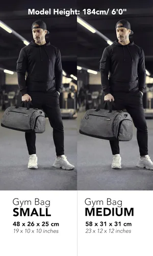 Miniatura 3 de Fitgriff Bolsa de gimnasio para hombres y mujeres con compartimento para zapatos y artículos húmedos, bolsa de lona para viajes, deportes, fitness