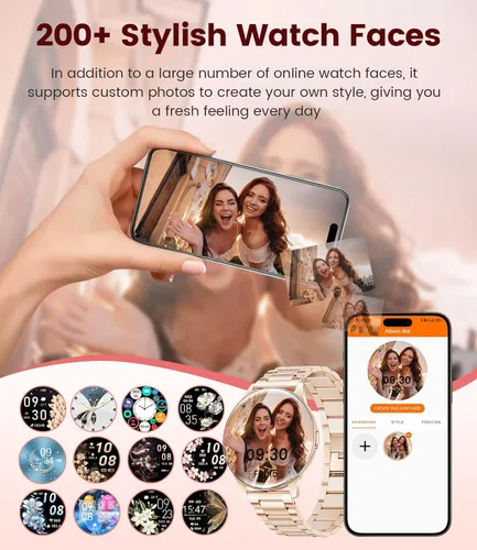 Miniatura 8 de LIGE Relojes inteligentes para mujer, llamadas/recordatorios, rastreadores de actividad ultrafinos AMOLED de 1.43 pulgadas con monitor de frecuencia