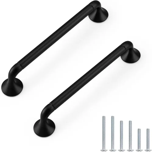 Miniatura 10 de Paquete de 5 manijas de gabinete de cocina doradas de 3 pulgadas/2.992 in, aleación de zinc maciza, tiradores de gabinete de latón para arco y arco