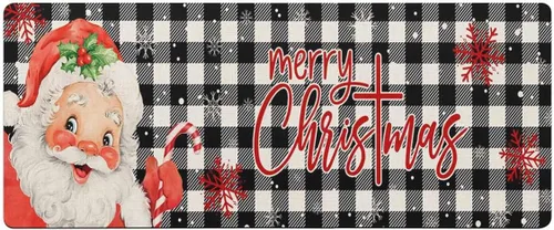 Miniatura 7 de Tapete de baño de Navidad con Papá Noel, antideslizante, de secado rápido y absorbente, de tierra de diatomeas, para fregadero de cocina, lavable
