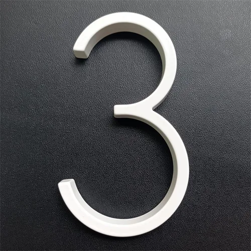 Miniatura 15 de Placa flotante 3D para casa, números de 5 pulgadas, color blanco, moderna, dirección, dirección del hogar, aleación de zinc, montaje con tornillo