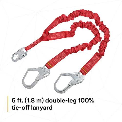 Miniatura 4 de 3M Protecta PRO 1340161 - Cordón de absorción de impactos 100% elástico, gancho a presión en el centro, ganchos de acero para barras de refuerzo