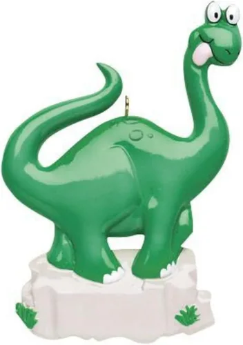 Miniatura 2 de Adorno de árbol de Navidad personalizado 2024 para niños, dinosaurio verde, adorno personalizado de Feliz Navidad, recuerdo de dinosaurio para niños