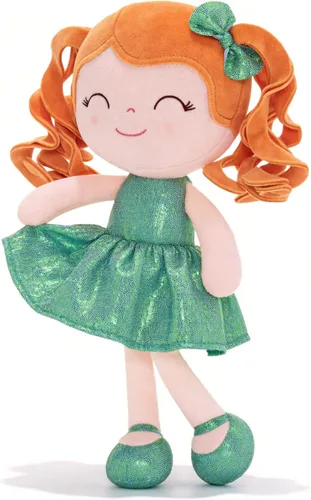 Miniatura 23 de Gloveleya Muñeca Baby Dolls Soft Rag Doll Baby Girl Regalos Curly Spring Girl - Naranja 9 pulgadas