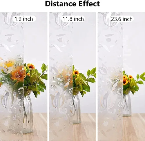Miniatura 6 de NINETREX Película de Privacidad para Ventanas Película para Ventanas de Vidrio Emplomado Película Adherente Decorativa 3D, Película Adherente