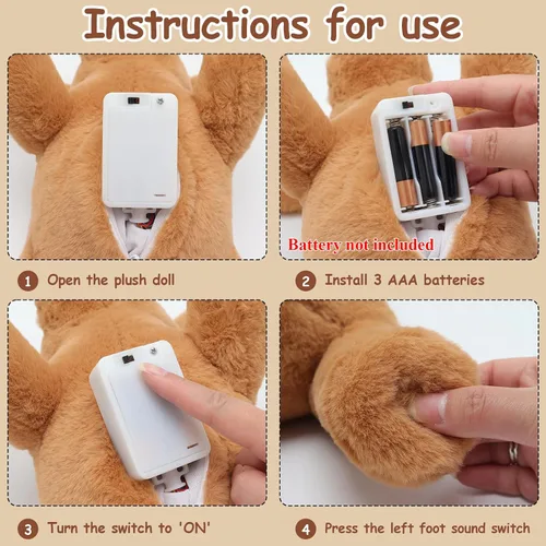 Miniatura 6 de IUTOYYE Elefante de peluche que respira con luz y sonido, juguete de elefante relajante, muñeco de peluche para niños