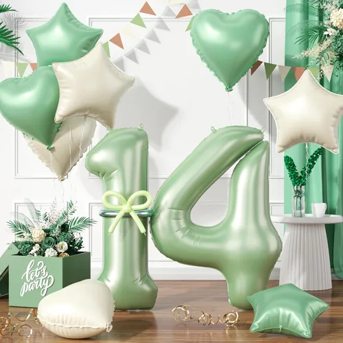 Miniatura 43 de Globos dorados de color champán con el número 11, globos de oro claro, globo de aluminio dorado con forma de corazón con estrella y globo largo