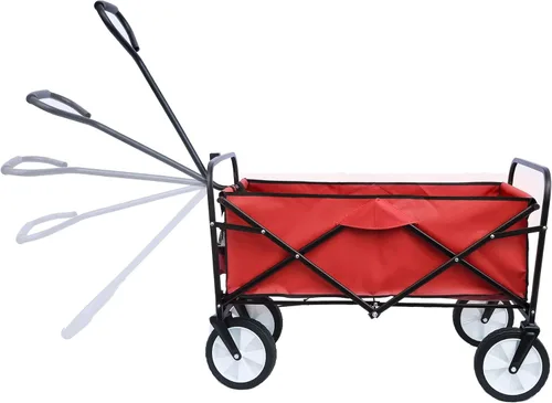 Miniatura 2 de Kaito TC3015 Carro utilitario plegable para exteriores con ruedas de 8 pulgadas y mango acolchado (rojo)