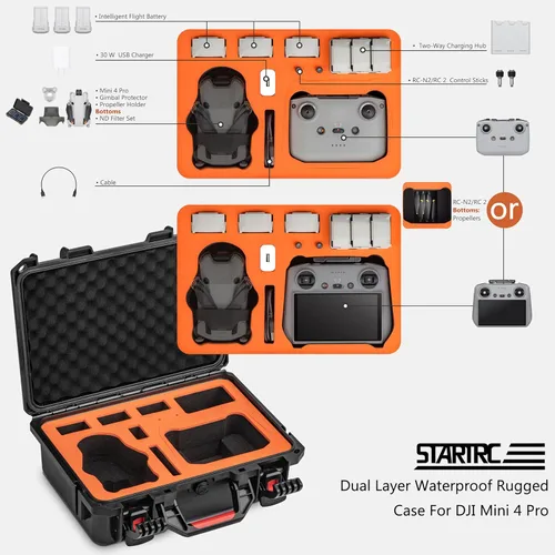 Miniatura 2 de STARTRC Mini 4 Pro CASE para DJI Mini 3/4 Pro Fly More Combo, naranja, conjunto de maletas