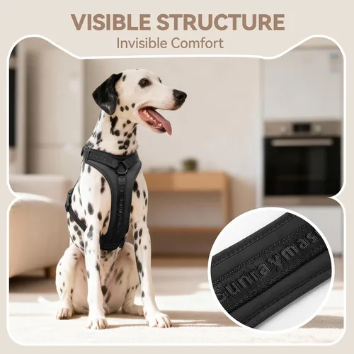 Miniatura 5 de Arnés para perro sin tirones con licra, dispersión de fuerza de tres puntos y acolchado 3D, malla transpirable ajustable para perros pequeños