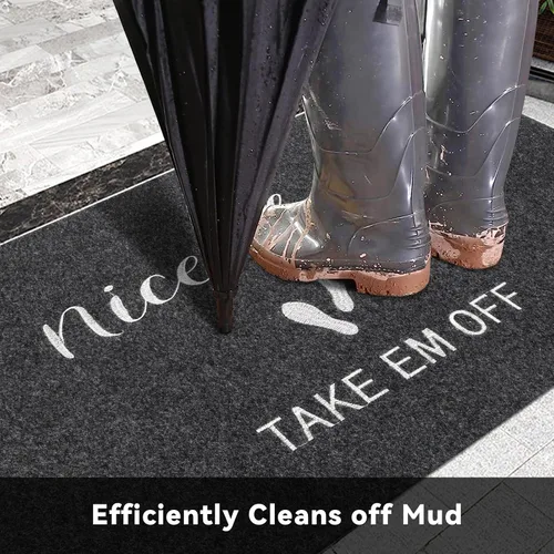 Miniatura 4 de Tapetes de bienvenida de 17 x 30 pulgadas, tapete divertido antideslizante para puerta delantera, divertido bordado para puerta delantera, zapatos