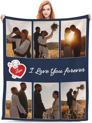 Manta personalizada con foto – Manta personalizada con imagen para regalos de parejas, mantas de franela personalizadas para adultos y niños, regalo