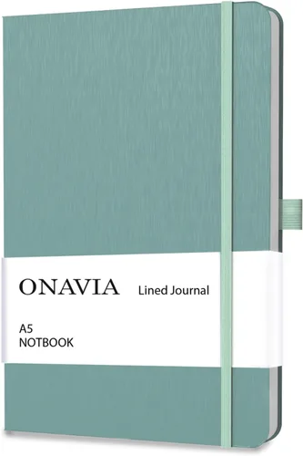 Miniatura 15 de ONAVIA Cuaderno rayado A5, cuaderno de notas con rayas universitarias de 7mm, diario para escribir, trabajo, escuela, viajes y toma de notas, tapa