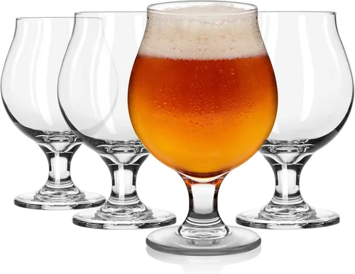 Libbey Vaso de cerveza Belga, Set de 4, Transparente Clásico Belga 4