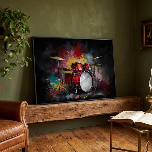 Miniatura 47 de LuxeWood Arte de Pared Musical en Lienzo - Impresiones Temáticas Musicales Medianas y Grandes para Sala de Estar, Oficina, Estudio, Airbnb