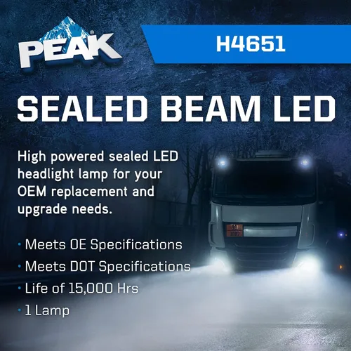 Miniatura 2 de PEAK Faro LED H4651 de haz sellado 6000K