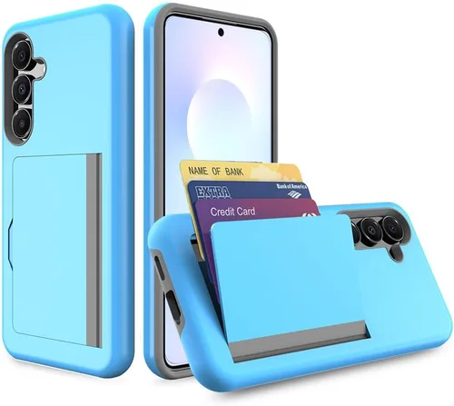 Miniatura 17 de Funda para Samsung Galaxy S25 con tarjetero, ranura para tarjeta de crédito Funda protectora tipo cartera - Negro