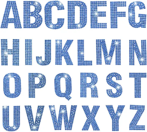 Miniatura 18 de PRATIQUE Calcomanías de letras del alfabeto con diamantes de imitación con purpurina, 26 letras autoadhesivas para arte y manualidades (rojo)