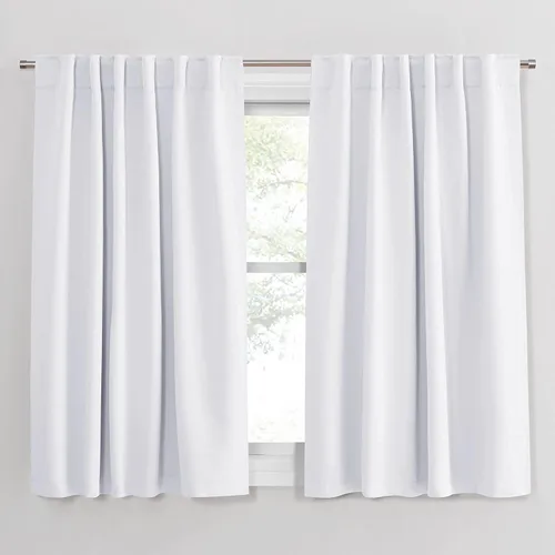 Miniatura 69 de PONY DANCE Cortinas cortas con aislamiento térmico para ventana pequeña, para guardería, baño, cocina, lavandería, caravana, sótano, 29 pulgadas