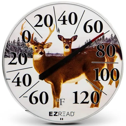 Miniatura 10 de EZREAD - Termómetro de esfera colgante, termómetros meteorológicos para uso en interiores y exteriores, gran diámetro de 12.5 pulgadas, números