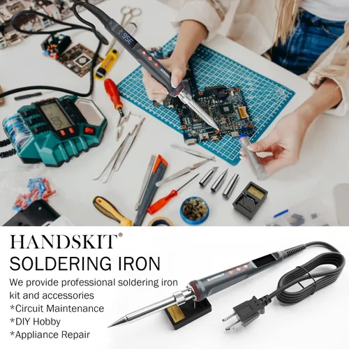 Miniatura 4 de Kit de soldadura digital de 200 W y 110 V para soldar, kit de soldadura 6 en 1, herramienta de soldadura, temperatura ajustable de 180 a 896.0 °F, 3