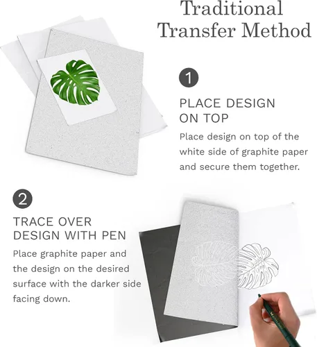 Miniatura 7 de MyArtscape Art Supplies - Papel de transferencia de grafito de calidad para artistas, 9 x 13 pulgadas, 25 hojas, papel de carbono encerado, con bloc