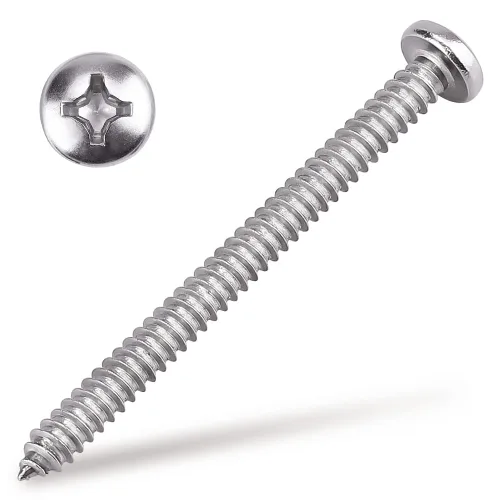 Miniatura 13 de Tornillos para chapa metálica de cabeza cilíndrica #4 x 1, acero inoxidable 304 18-8, cabeza Phillips, autorroscantes, resistentes a la corrosión