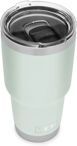 Miniatura 22 de YETI Rambler - Vaso aislado al vacío de acero inoxidable de 30 onzas con tapa MagSlider azul (Offshore Blue)