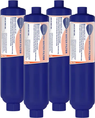 Miniatura 8 de WELLUCK Filtro de agua en línea para autocaravana que reduce el cloro y el olor, 2 paquetes de accesorios de filtro de manguera de agua para camping