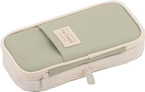 Miniatura 8 de Arnuixty Estuche de almacenamiento grande para lápices, bolsa para bolígrafos con cremallera, organizador de gran capacidad para oficina, caja