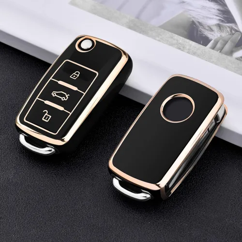 Miniatura 3 de ELOHEI Funda para llavero VW, TPU suave premium de 361 grados, protección completa para VW Volkswagen Jetta Beetle Tiguan Passat Golf MK6 Polo 3