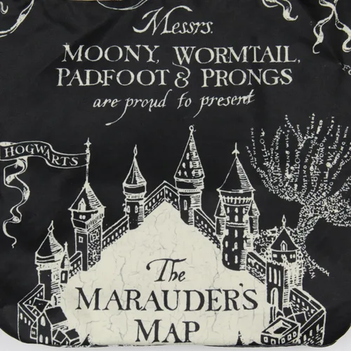 Miniatura 3 de Harry Potter The Marauder's Map Hogwarts - Bolso cruzado de hombro con correa ajustable, Negro