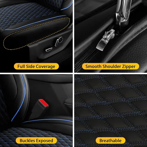 Miniatura 3 de Octomo Juego completo de fundas de asiento compatibles con Chevy Silverado GMC Sierra Custom Fit 2007 a 2025 1500 2500HD 3500HD Crew Double Extended