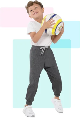 Miniatura 5 de Resinta Paquete de 4 pantalones deportivos para niños pequeños y niños, pantalones deportivos con cordón ajustable, ropa deportiva casual