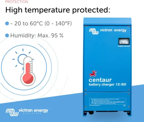 Miniatura 5 de Victron Energy Cargador de batería Centaur de 12 voltios y 80 amperios de 3 bancos