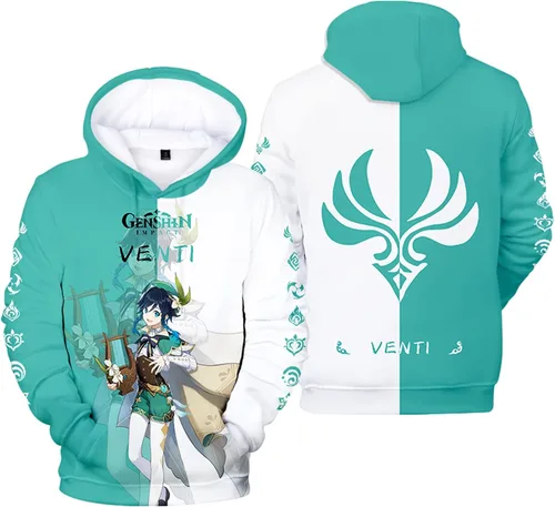 Miniatura 3 de SIAOMA Genshin Impact - Sudadera con capucha y estampado 3D unisex