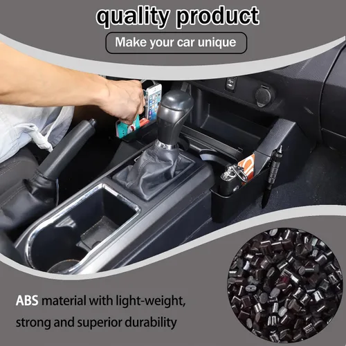 Miniatura 3 de Lcojicep Bandeja organizadora de palanca de cambios de consola central compatible con Toyota Tacoma 2016-2023, caja de almacenamiento lateral