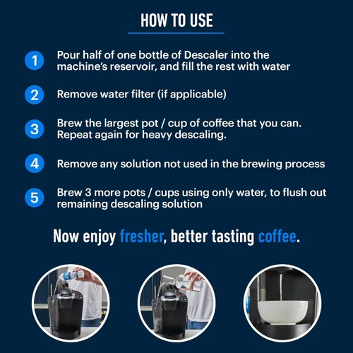 Miniatura 7 de Essential Values Solución Descalcificadora (8 fl oz / 236 ml) – Limpiador de Cafetera para Nespresso, Keurig, Breville y Más – Funciona en Todas
