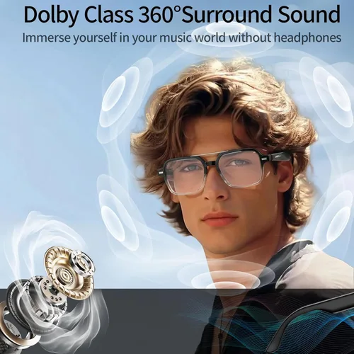 Miniatura 10 de Lentes inteligentes de aviador para hombres y mujeres, gafas Bluetooth de audio, encendido y apagado de inducción, control táctil, lente