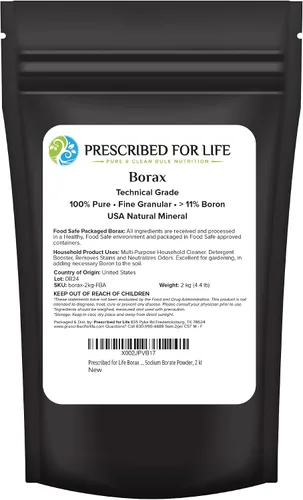 Miniatura 7 de Prescribed For Life Polvo de bórax, potenciador de lavandería doméstico, activador de limo y polvo de limpieza multiusos, borato de sodio natural