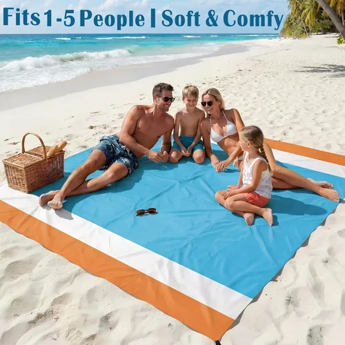 Miniatura 79 de Famstar Beach Blanket Oversized Extra Large 78"X81"/10'X9',Waterproof Sandproof Beach Blanket 2-8 Adults Lightweight Durable for Travel Camping