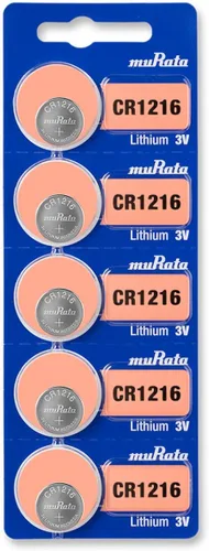 Murata Batería CR1216 DL1216 ECR1216 3V Litio Moneda Celda (5 Baterías)