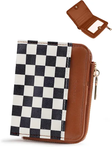 Miniatura 18 de Billeteras pequeñas y plegables para mujer, mini-cartera RFID para mujer, tarjetero delgado con bolsillo con cremallera para monedas y 2 ventanas