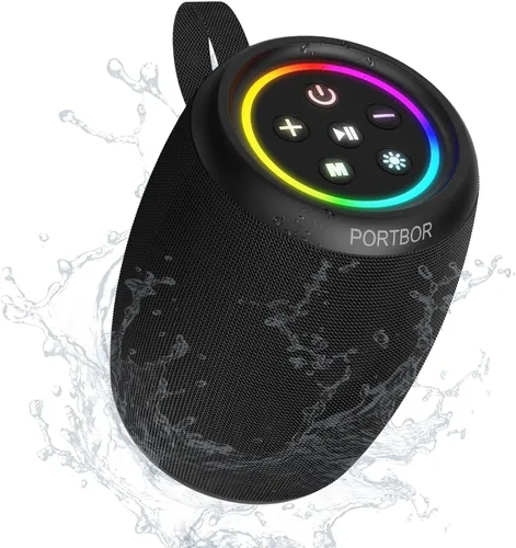 Miniatura 10 de Altavoz Bluetooth, altavoz inalámbrico portátil con potente sonido estéreo fuerte, BT5.3, IPX5 impermeable, emparejamiento TWS, para fiestas en casa