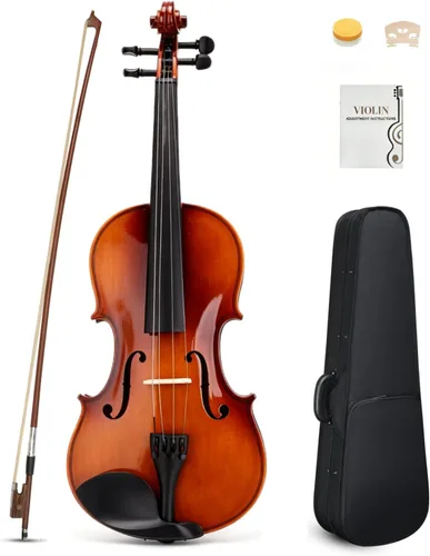 Ktaxon Violín 3/4 para principiantes, violín para estudiantes y entusiastas, kit de violín acústico con estuche, arco, colofonia y manual Satinado